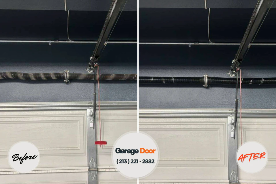 Before and after: garage door repair Plymouth County